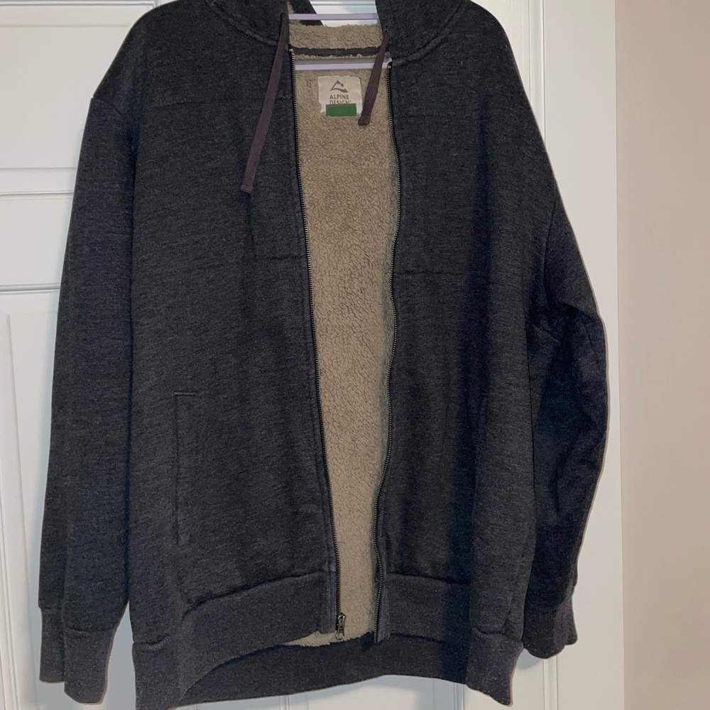 Gray mens zip up hoodie